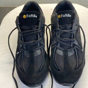 FitVille Men's Sneakers rebound core v1,Size 11EEW,Black,Comfort Technology